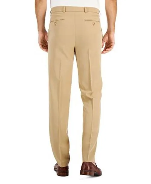 Nautica Mens Modern fit Dress Pants 32 / 32 Beige Solid Stretch