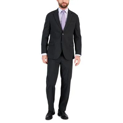Nautica Mens Slim Fit Bi-Stretch Suit Dress Pants 36 x 32 Charcoal Grey Striped