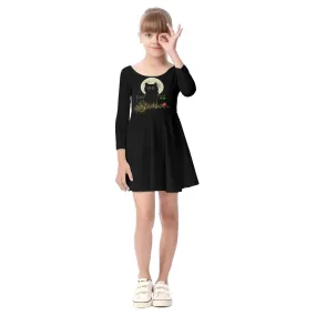 Night Cats Kid's Long Sleeve Dress