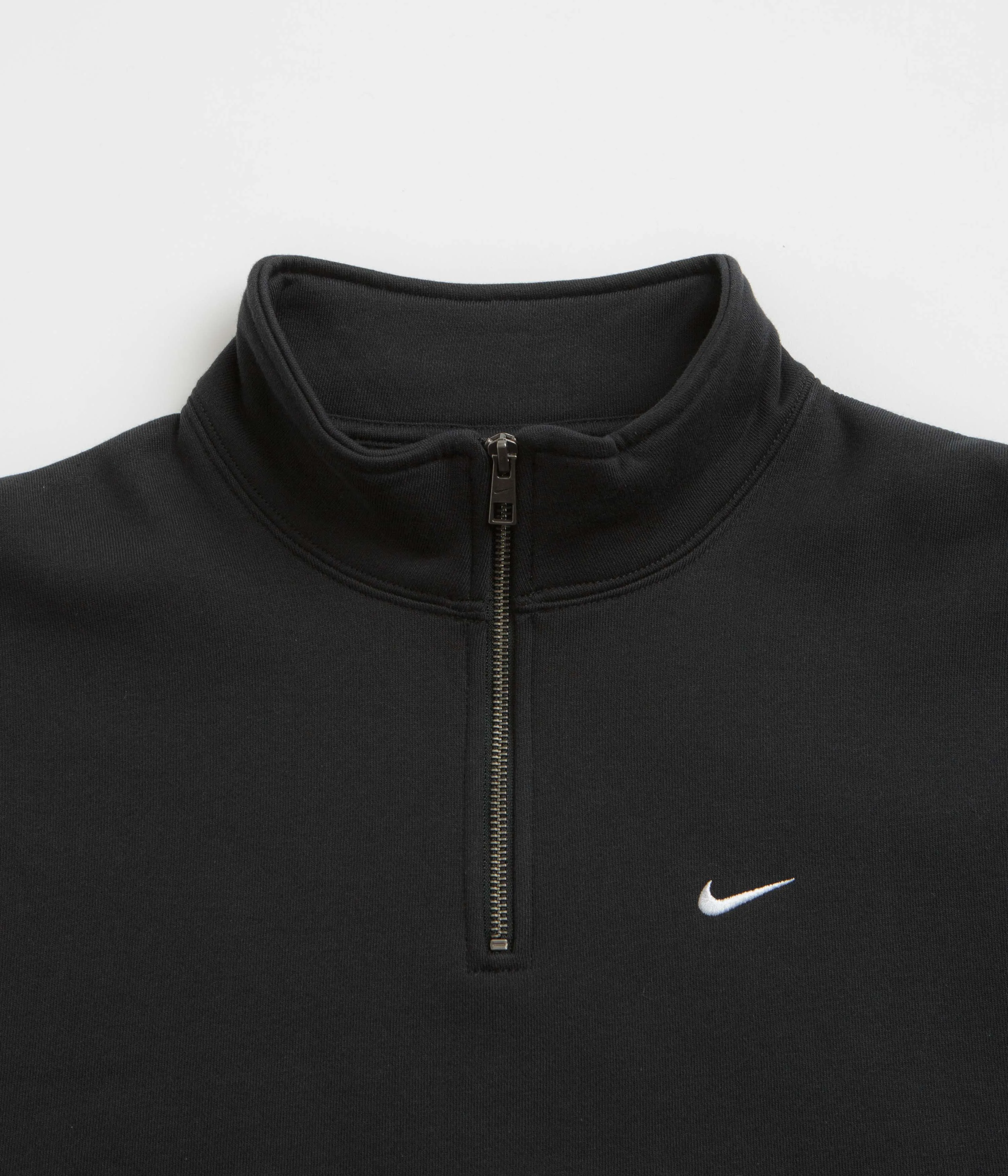 Nike Solo Swoosh 1/4 Zip Sweatshirt - Black / White