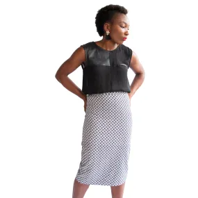 Àníké Pencil Skirt (Black/White Scales)