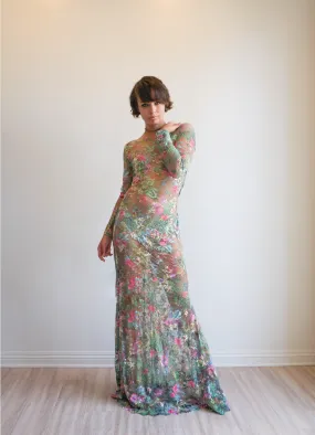 Olvis Long Sleeves Long Floral Dress
