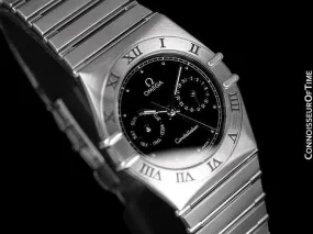 Omega Constellation Mens 35mm Day-Date Watch, Black Dial, Quartz - Stainless Steel