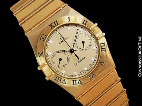 Omega Constellation Mens 35mm, Quartz, Day Date - 18K Gold Plated & Diamonds