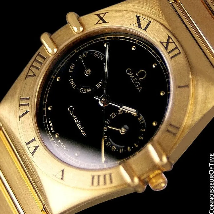 Omega Constellation Mens 35mm, Quartz, Day-Date - 18K Gold Plated & Stainless Steel