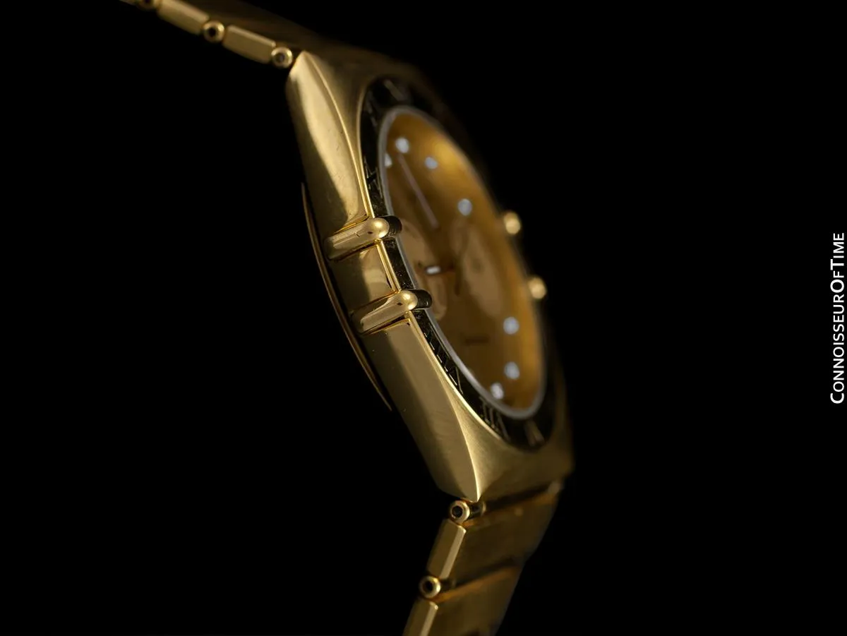 Omega Constellation Mens 35mm, Quartz, Day Date - 18K Gold Plated and Diamonds