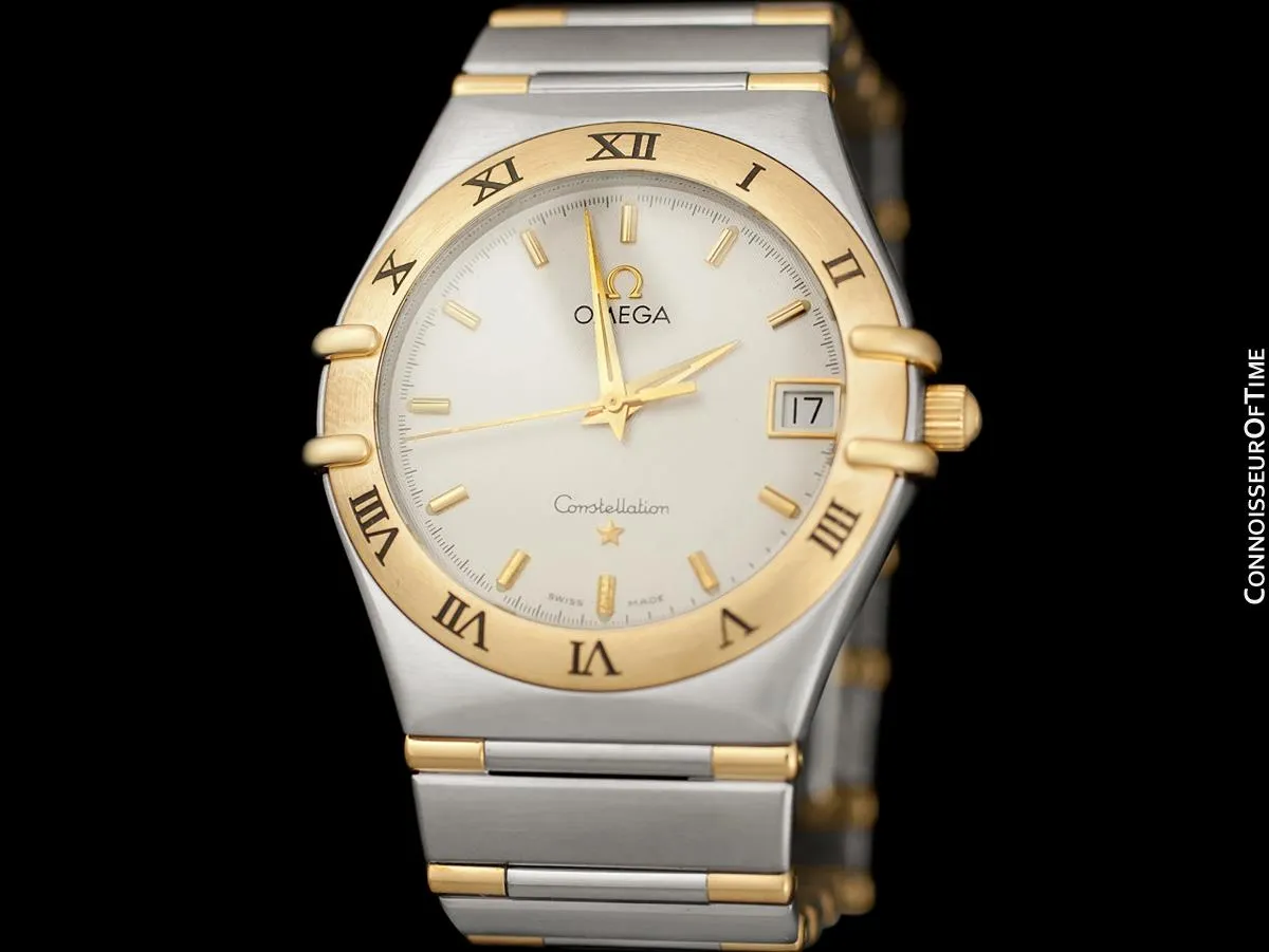 Omega Constellation Mens 35mm Watch, Quartz, Date - Stainless Steel & 18K Gold