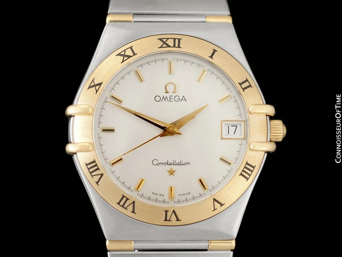 Omega Constellation Mens 35mm Watch, Quartz, Date - Stainless Steel & 18K Gold