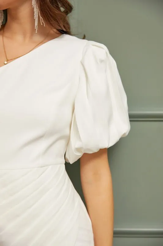 One sleeve Ruffle Dress