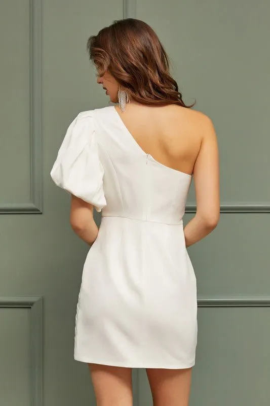 One sleeve Ruffle Dress