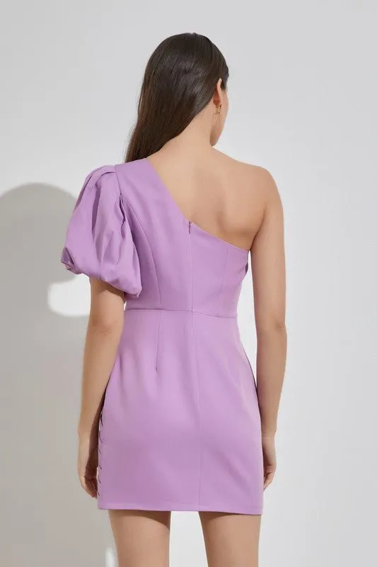 One sleeve Ruffle Dress