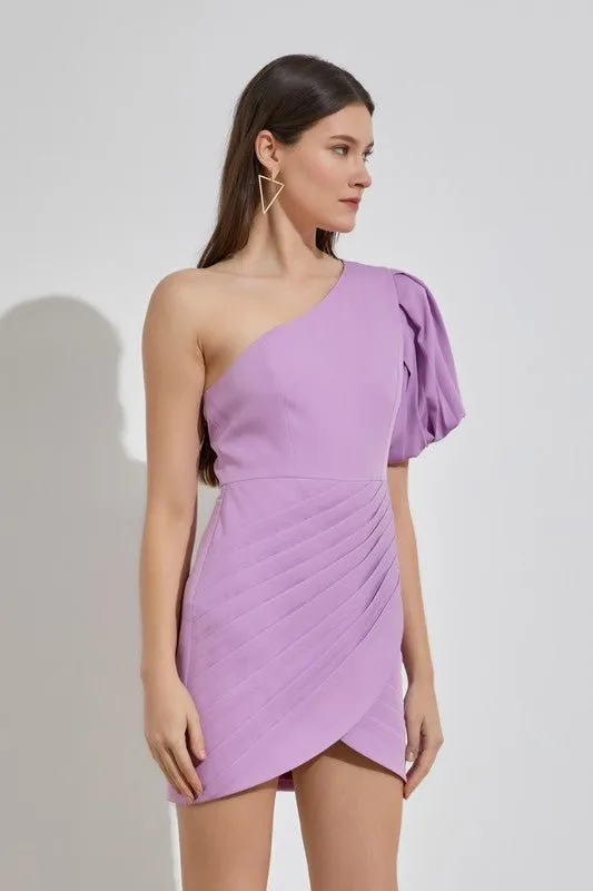 One sleeve Ruffle Dress