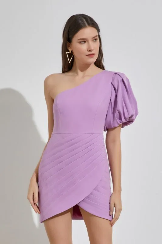One sleeve Ruffle Dress