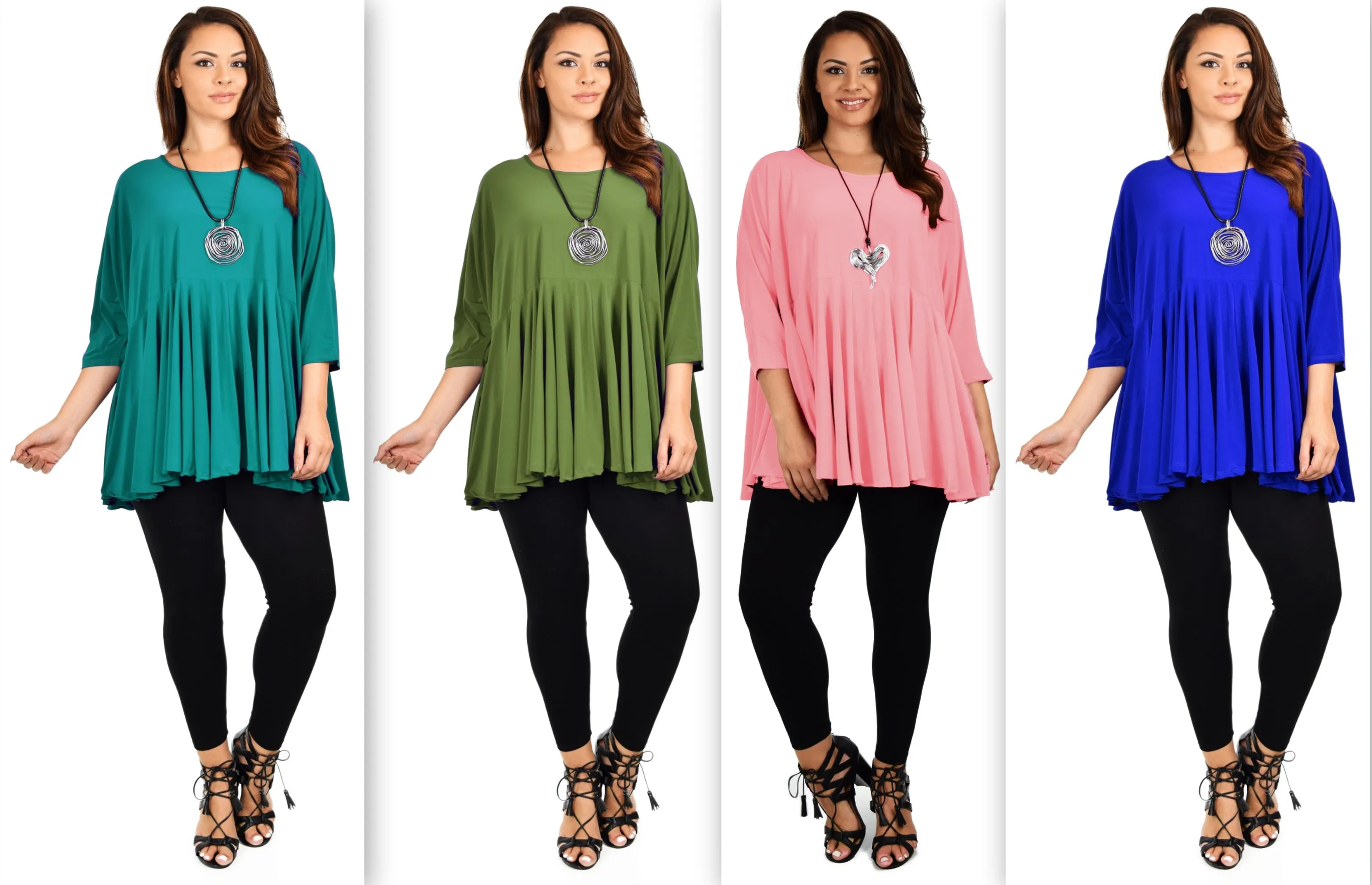 Oversize Plus Size Circle Bottom Flare Swing Tunic Dress Top