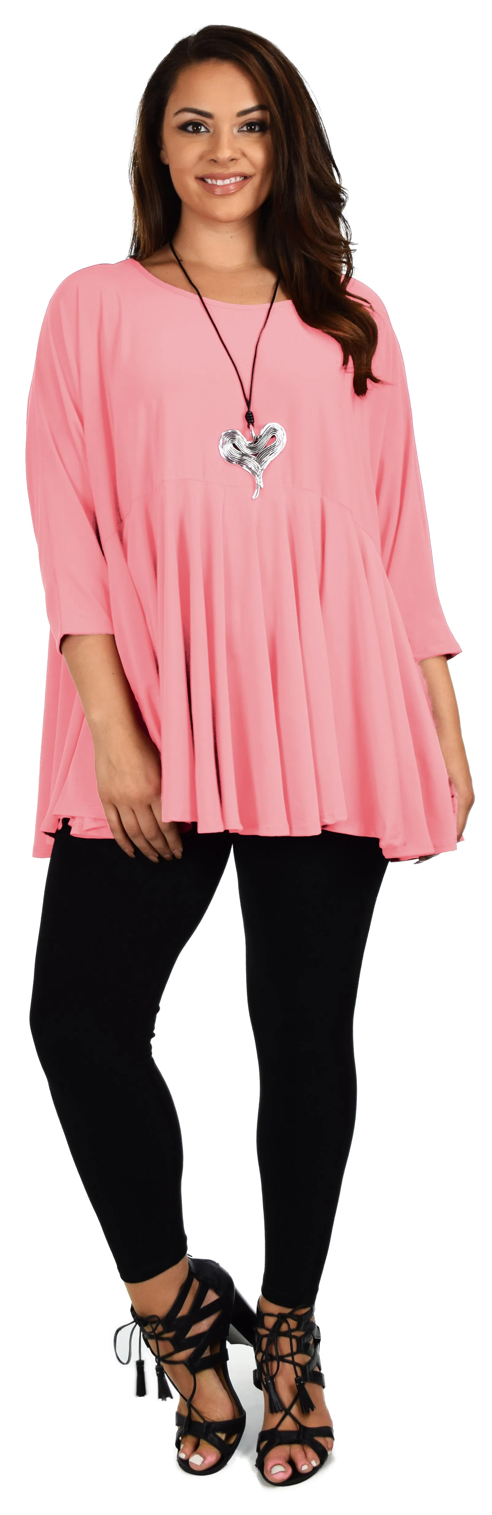Oversize Plus Size Circle Bottom Flare Swing Tunic Dress Top