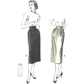 PDF - 1950s Pattern, Wiggle, Slim, Pencil Skirt -  Waist 28” (71cm) - Download