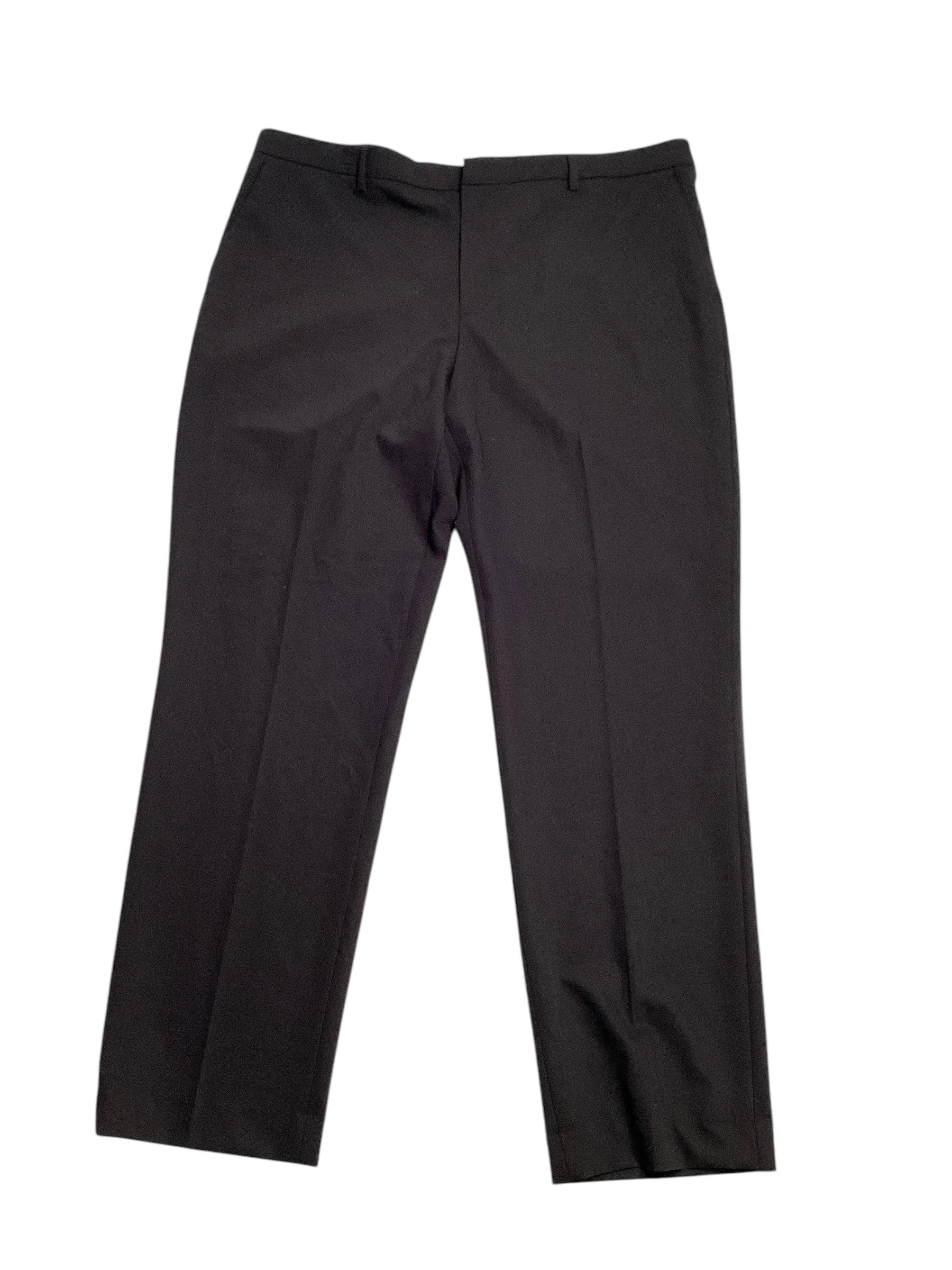 Perry Ellis Portfolio Mens Modern fit Dress Pants 33 / 30 Black Solid Stretch
