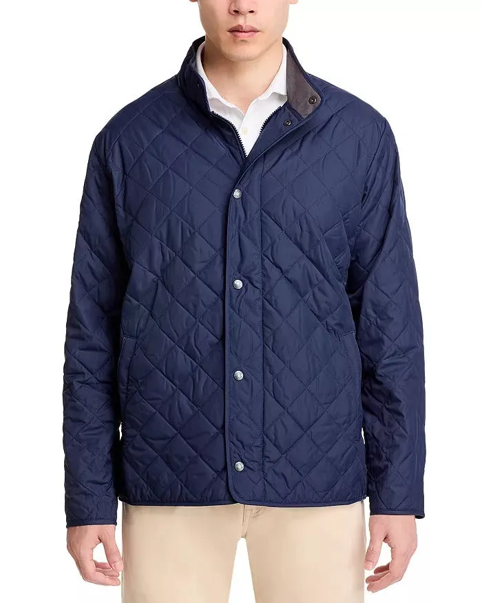 Peter Millar Mens Modern fit Quilted Coat XXL Navy Blue Solid