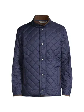Peter Millar Mens Modern fit Quilted Coat XXL Navy Blue Solid