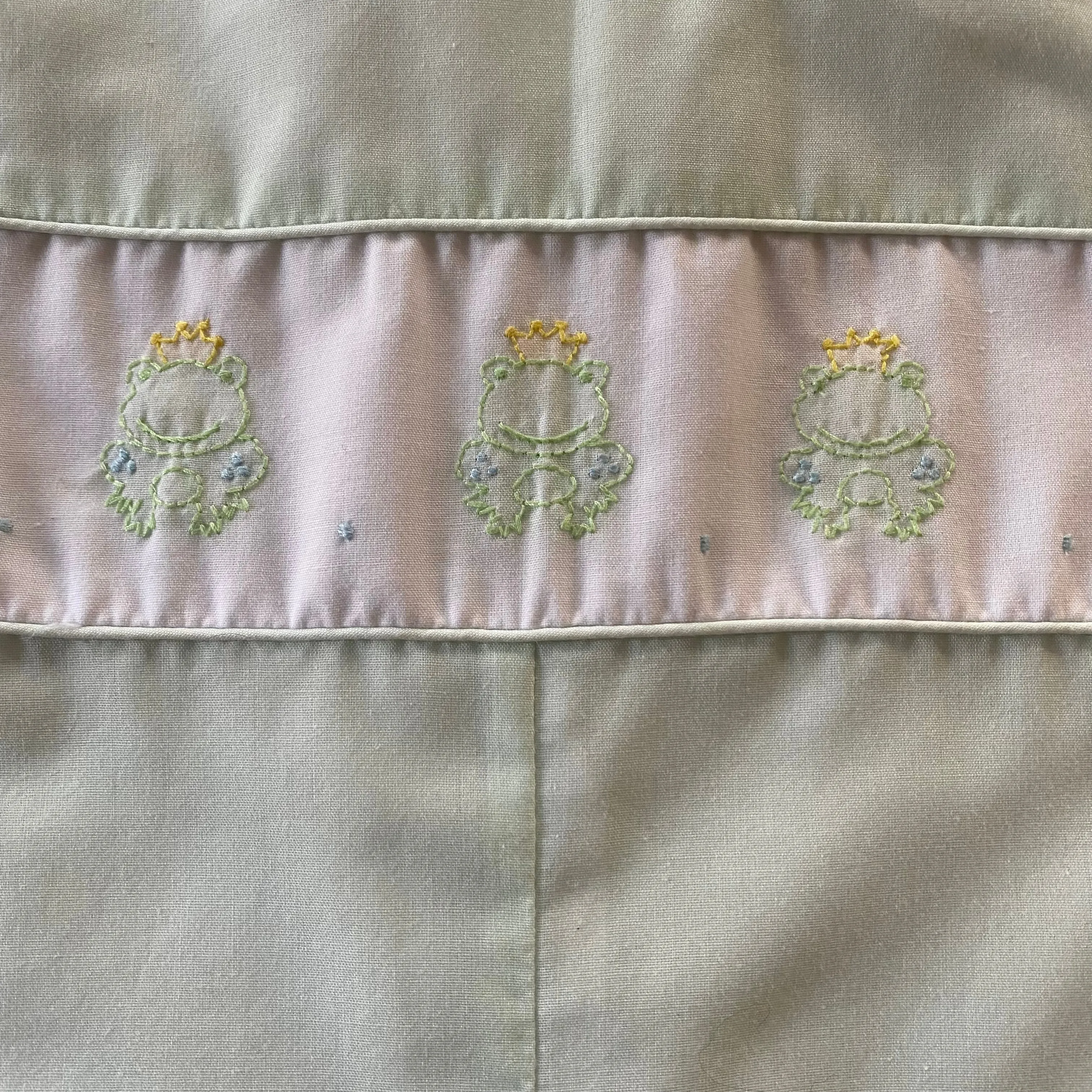 Petit Ami Frog Prince Smocked Embroidered Romper