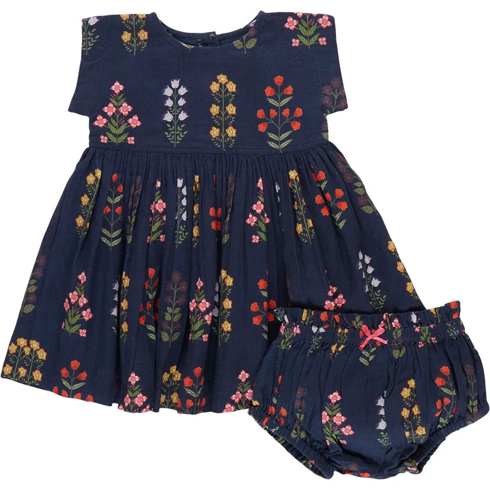 Pink Chicken Baby Girls Marie Dress Set - Navy Field Floral
