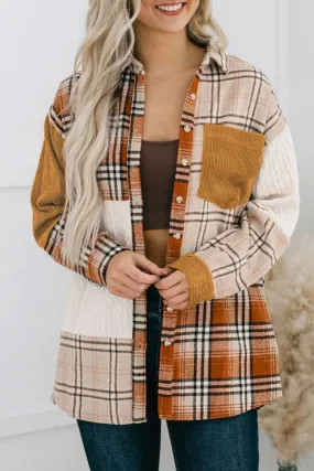 Plaid Button Up Long Sleeve Shacket – Pocketed, Casual Style