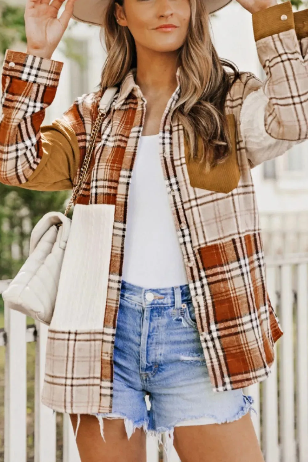 Plaid Button Up Long Sleeve Shacket – Pocketed, Casual Style