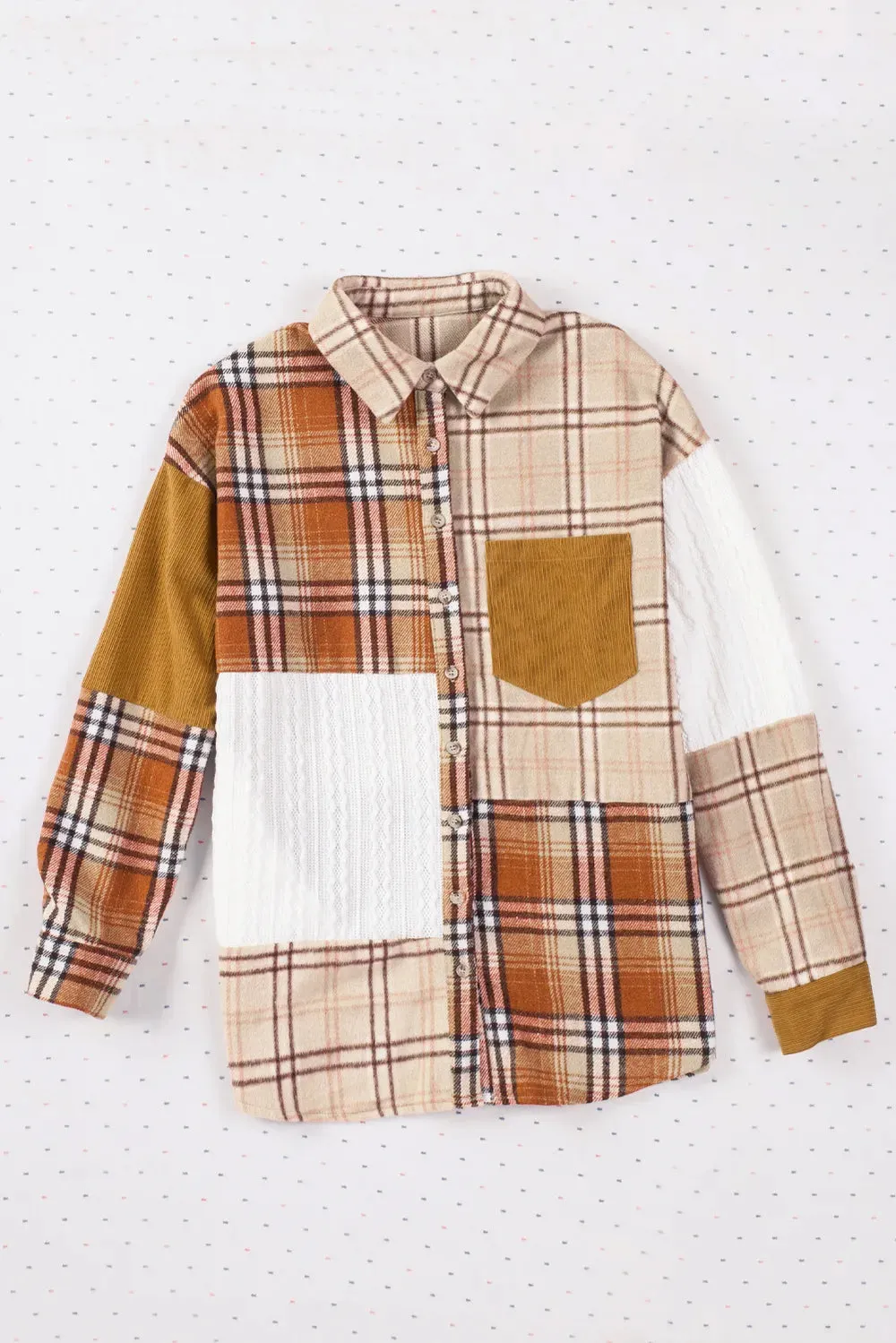 Plaid Button Up Long Sleeve Shacket – Pocketed, Casual Style
