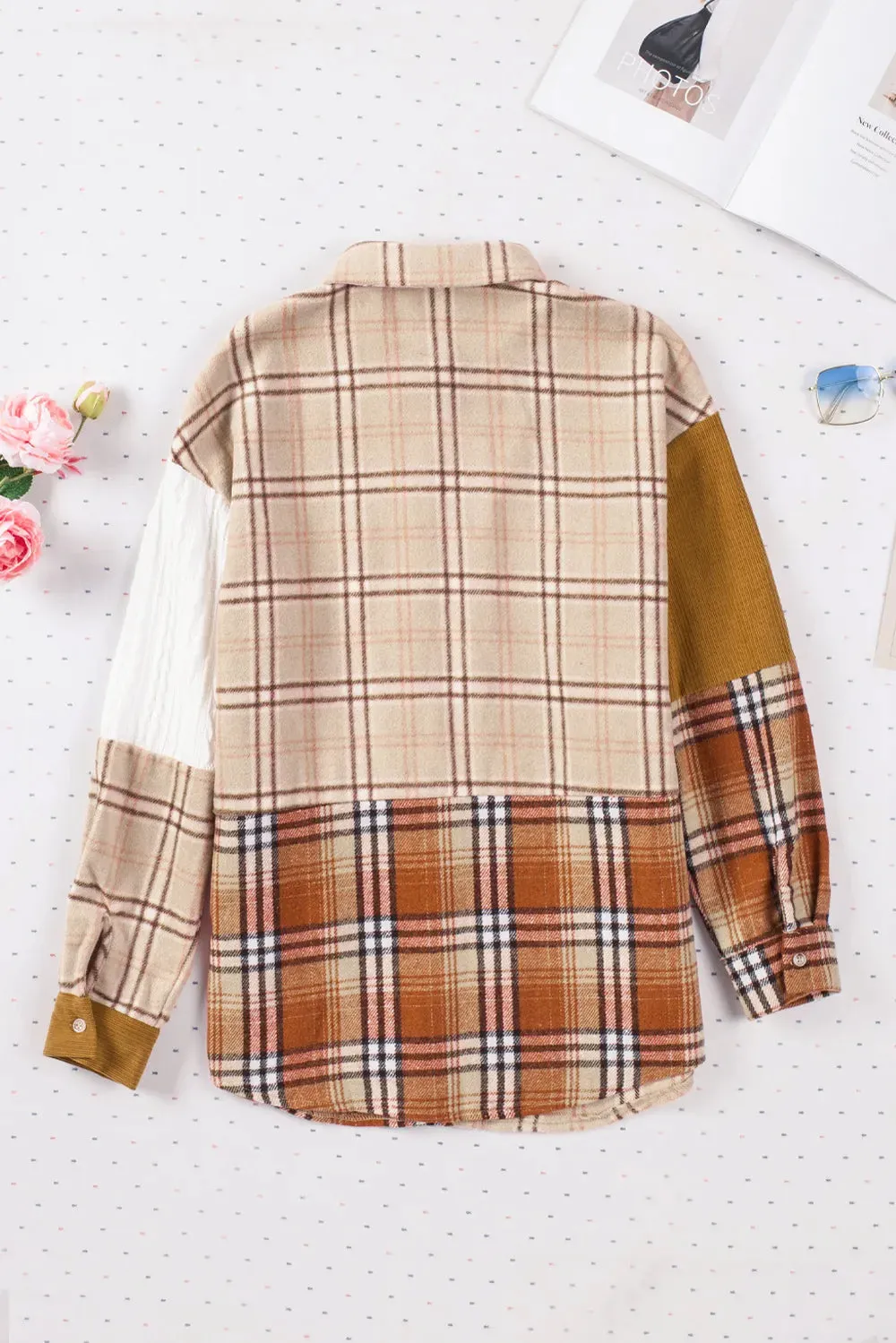 Plaid Button Up Long Sleeve Shacket – Pocketed, Casual Style