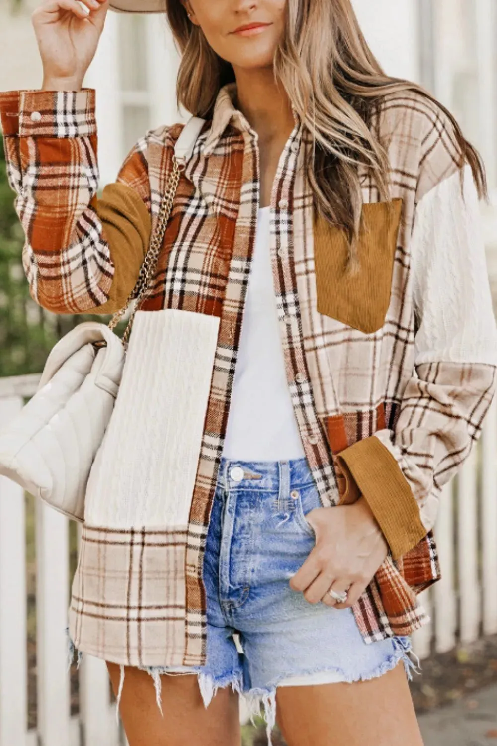 Plaid Button Up Long Sleeve Shacket – Pocketed, Casual Style