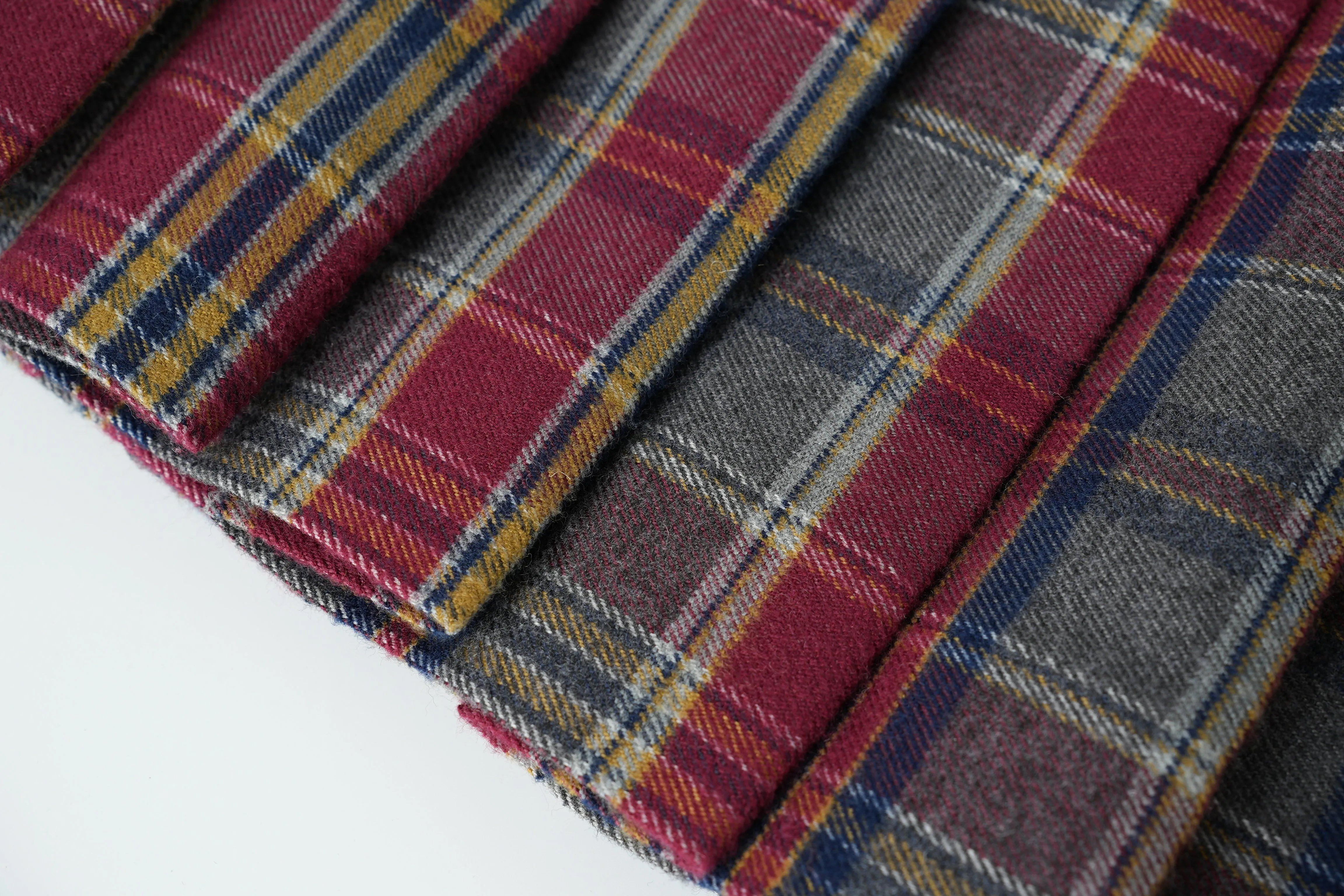 plaid pleated suspender skirt - burgundy plaid