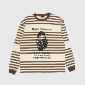 Pleasures LS Chiller Striped Thermal Tee - Tan