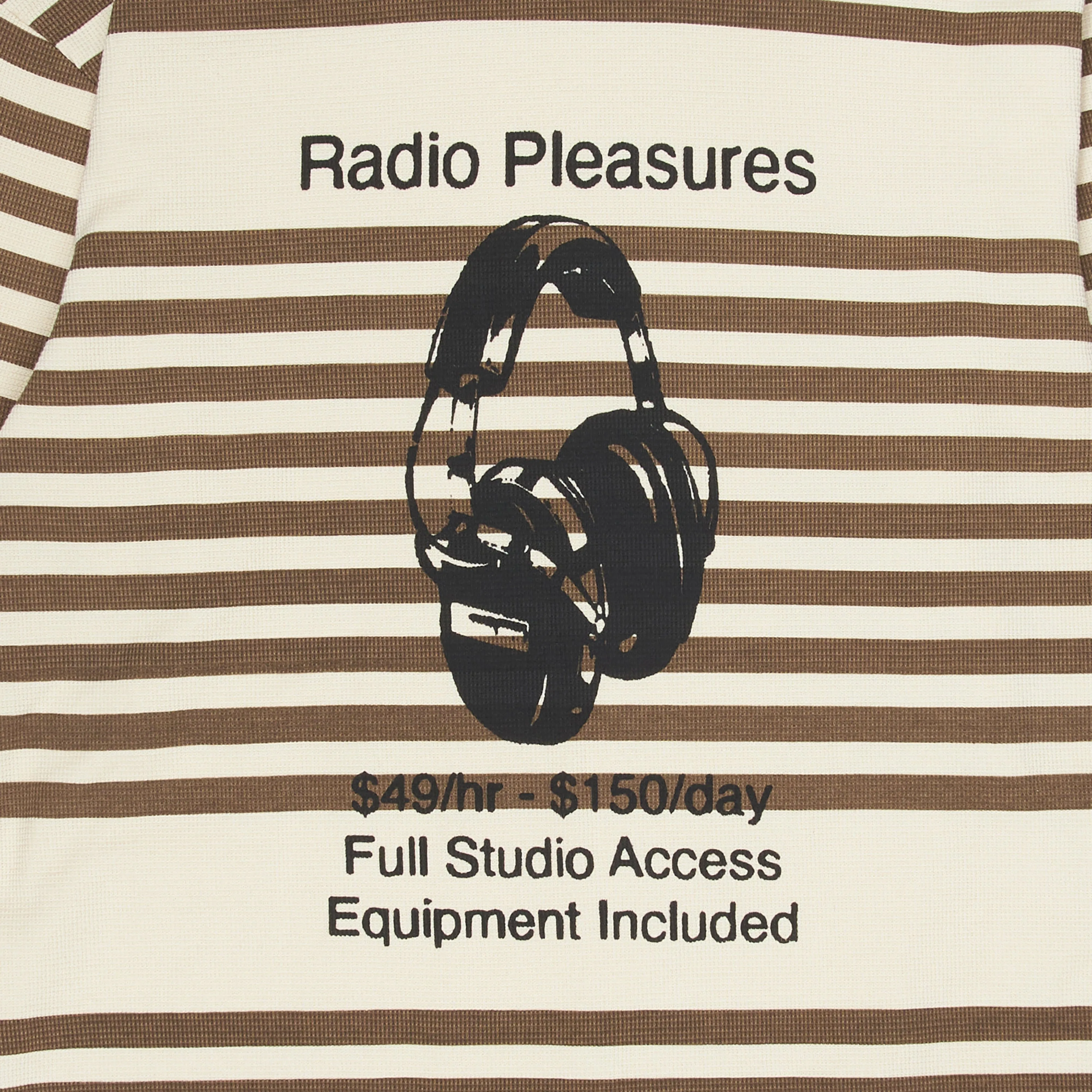 Pleasures LS Chiller Striped Thermal Tee - Tan
