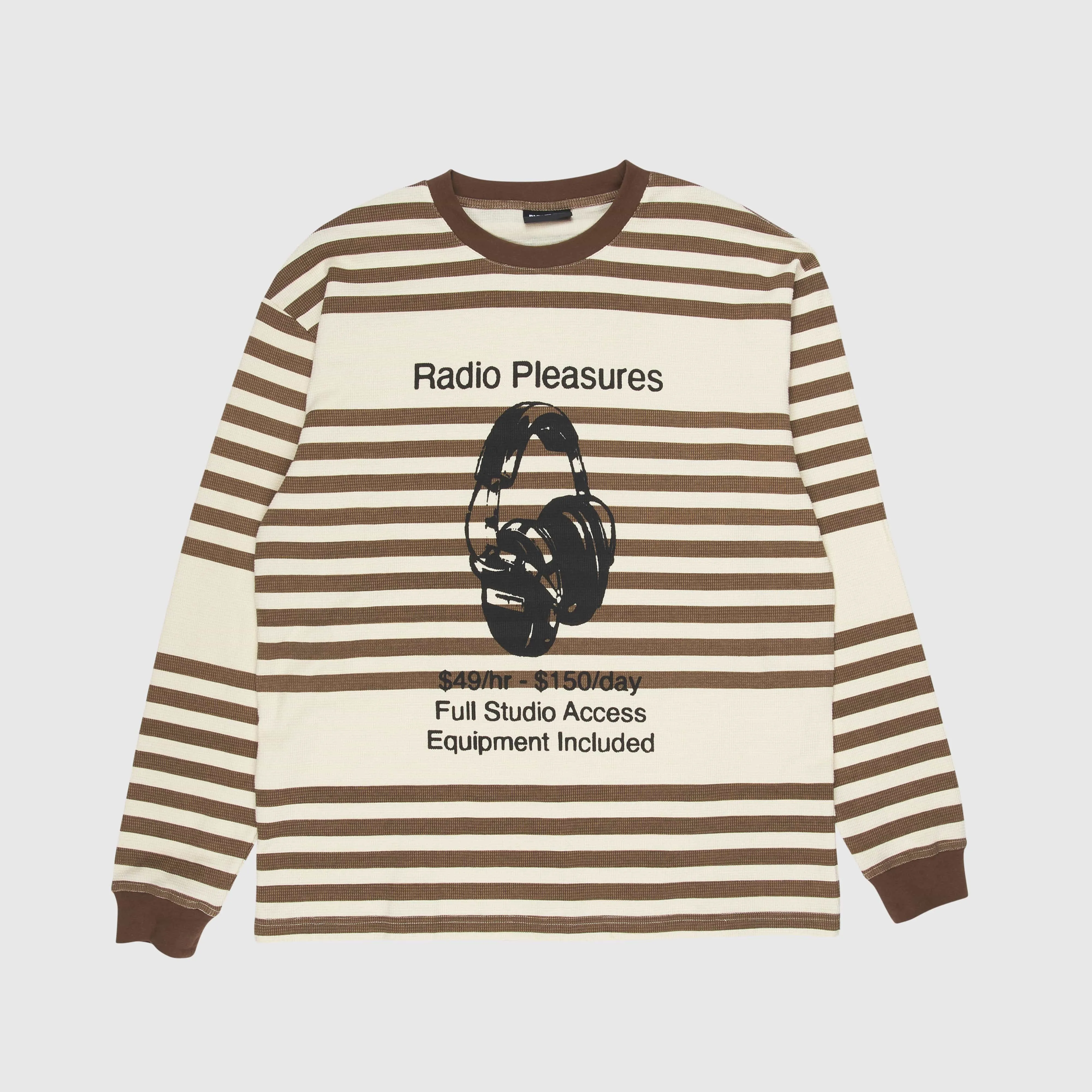 Pleasures LS Chiller Striped Thermal Tee - Tan