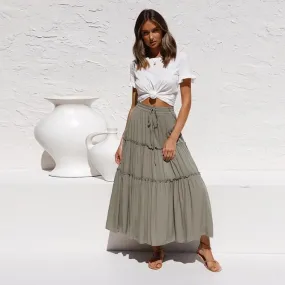PLEATED LONG SKIRT