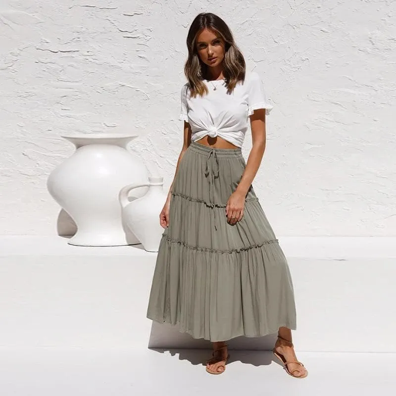PLEATED LONG SKIRT