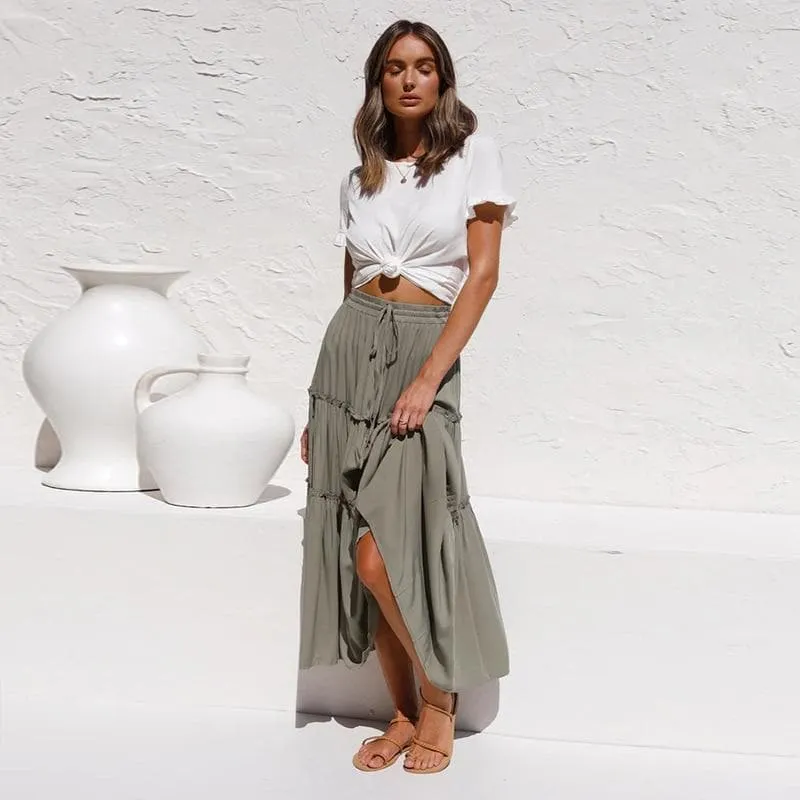 PLEATED LONG SKIRT