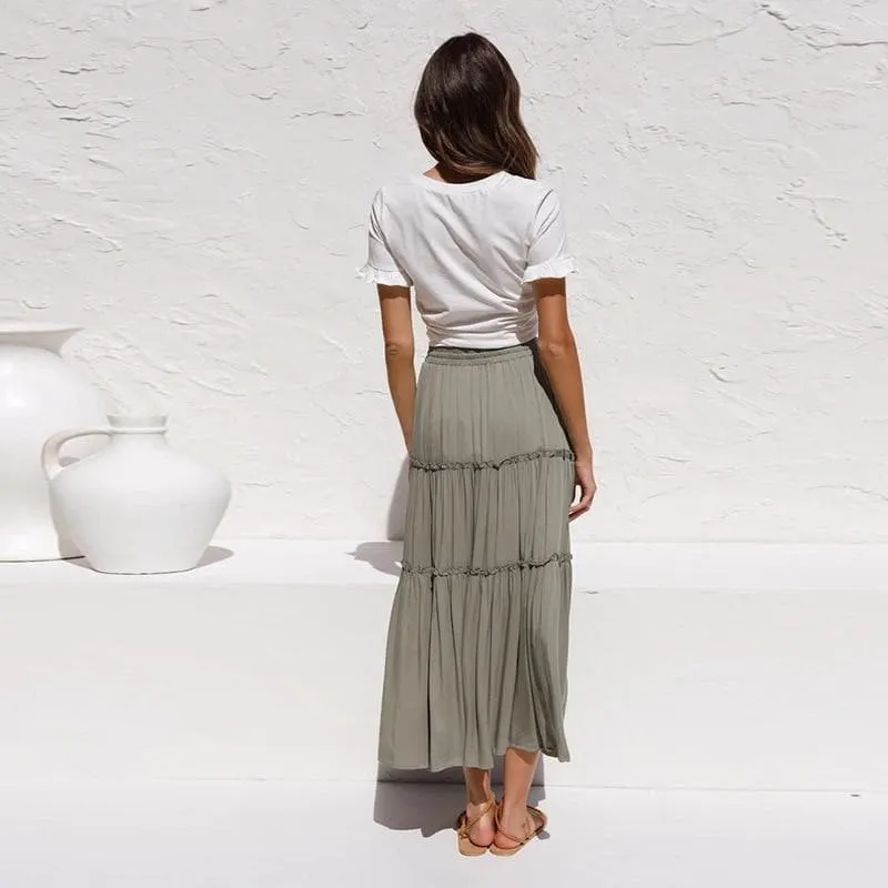 PLEATED LONG SKIRT