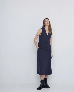 Pleated Skirt in Blue by YERSE