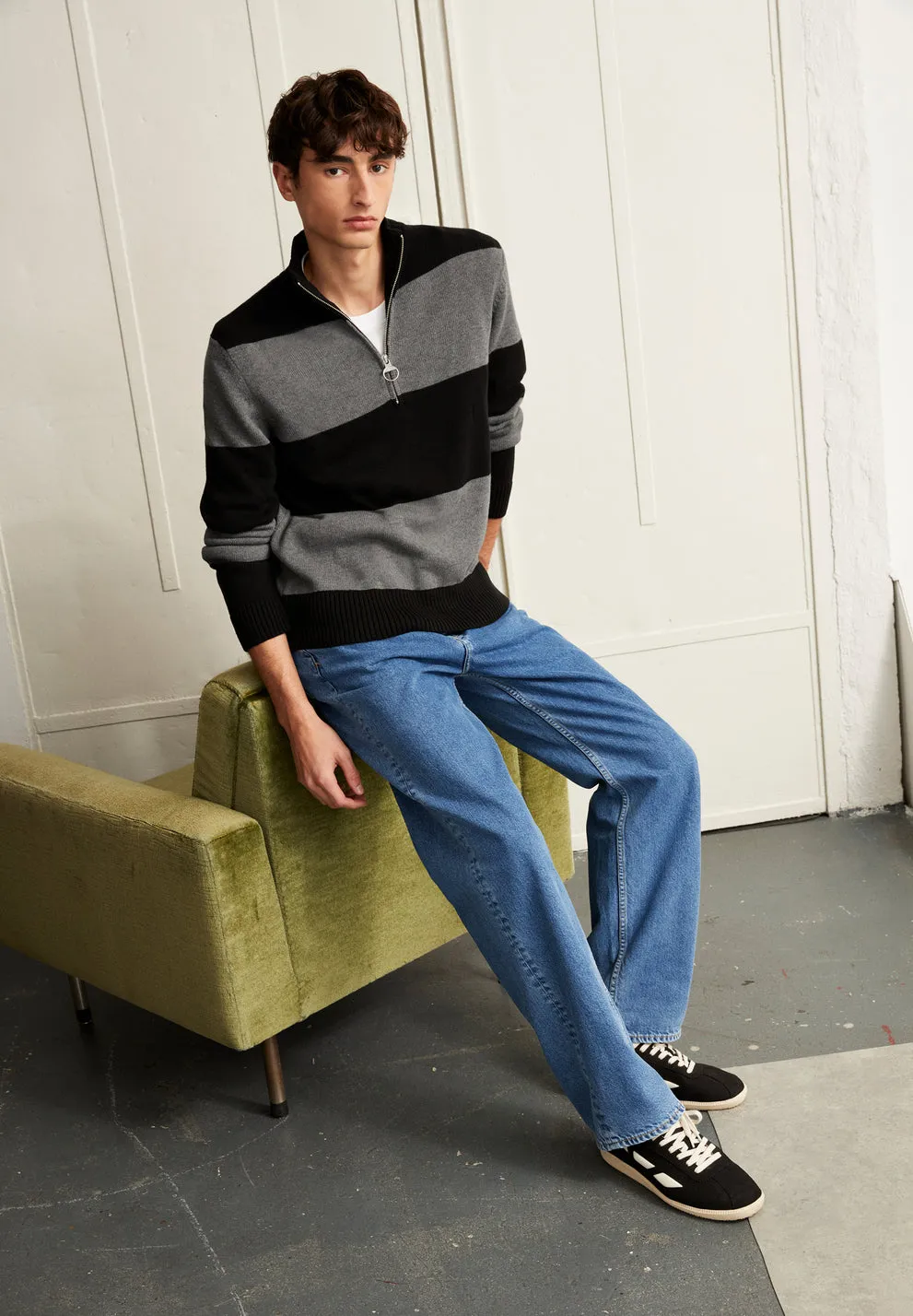 Pullover MAAURES black-mid grey melange | ARMEDANGELS