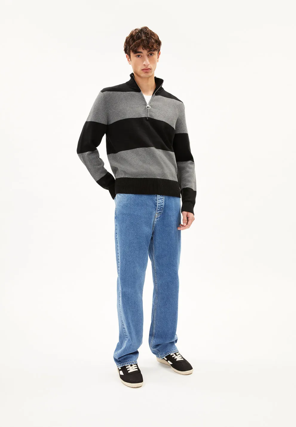 Pullover MAAURES black-mid grey melange | ARMEDANGELS