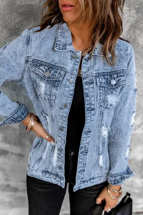 Randy Washed Jacket in Sky