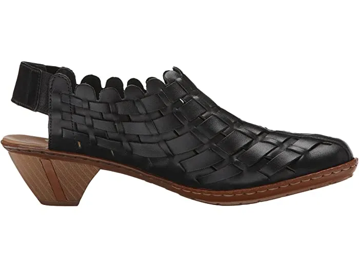 RIEKER 46778 WOVEN LEATHER SLING BLACK