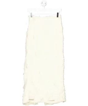 River Island Cream 3d Texture Pencil Midi Skirt UK 6