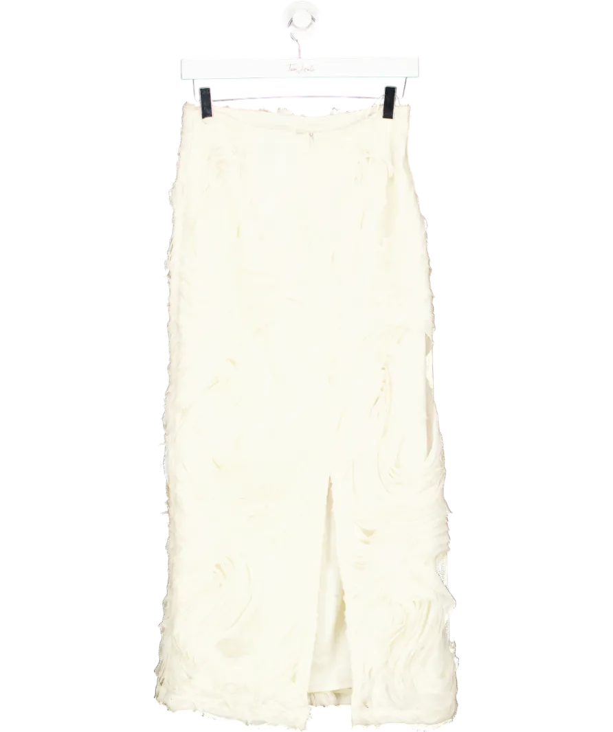 River Island Cream 3d Texture Pencil Midi Skirt UK 6