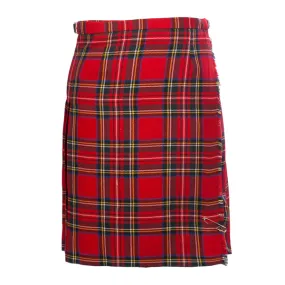 ROYAL STEWART TARTAN LADIES KNEE LENGTH TARTAN KILTED PLATED SKIRT