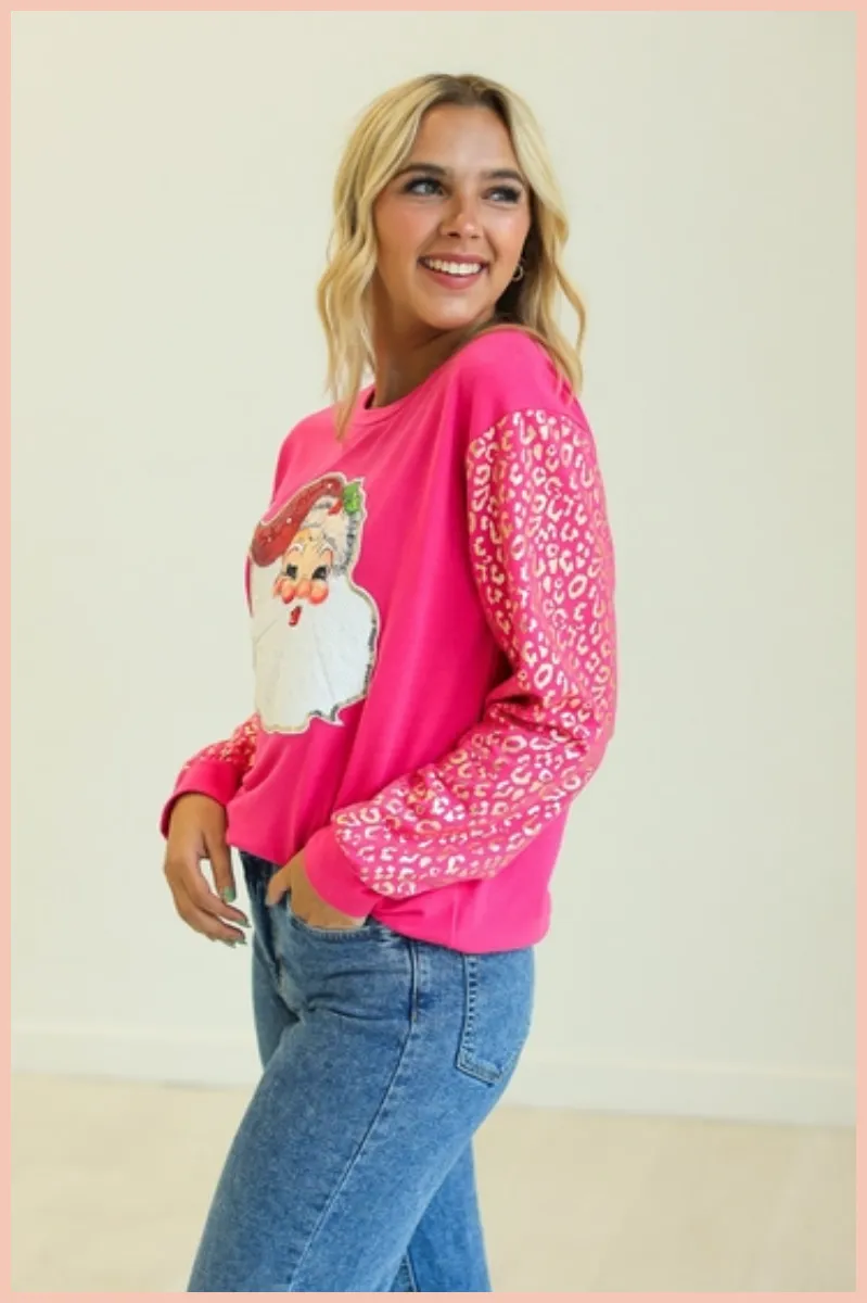 Sassy Sequin Santa Sweatshirt