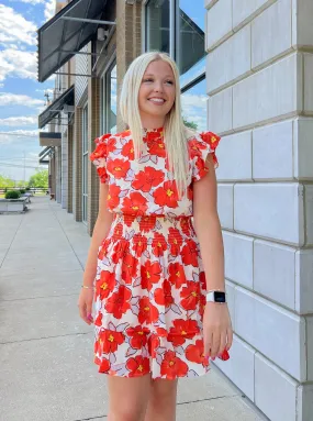 Scarlet Floral Smocked Waist Dress