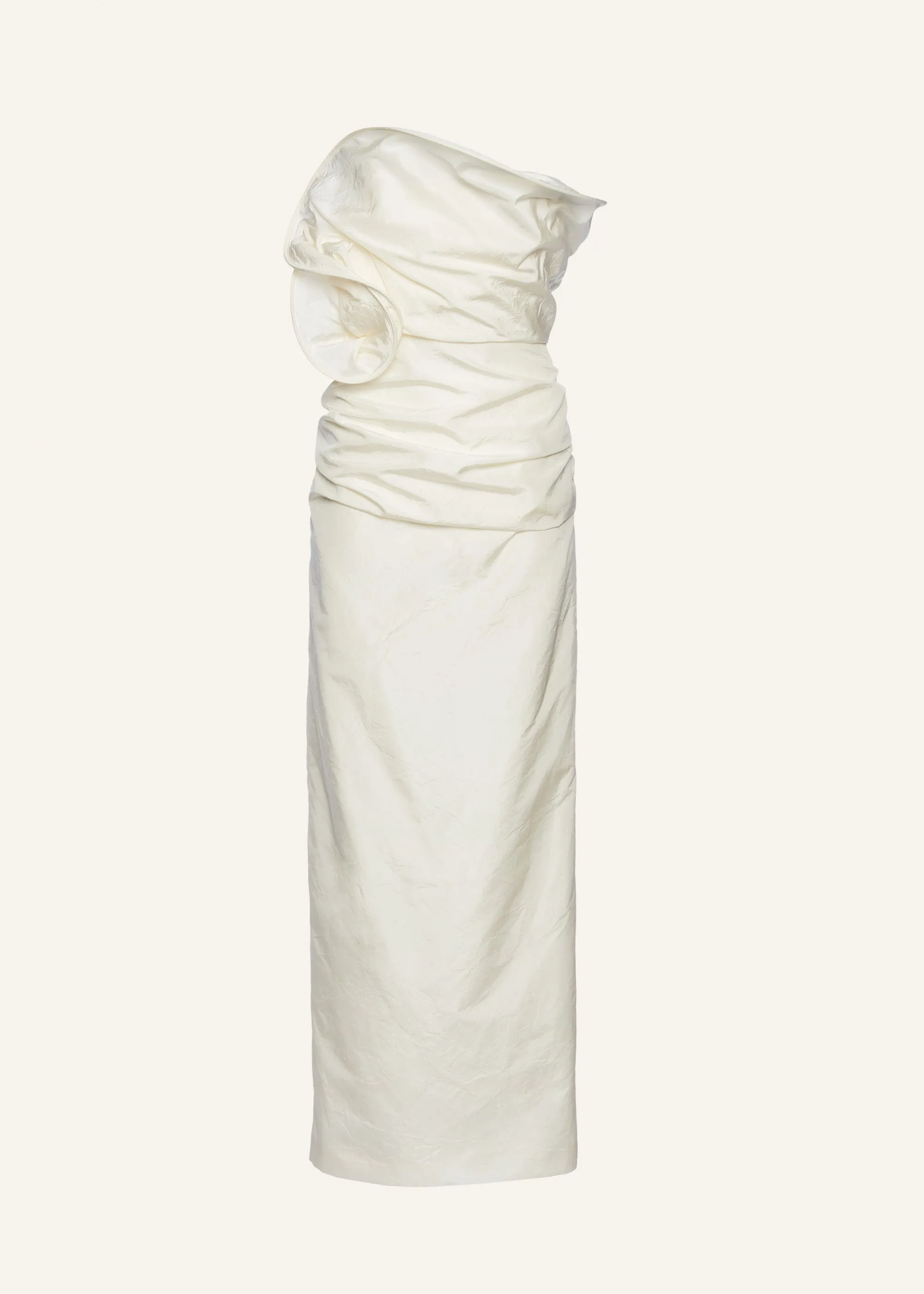 Sculptural rose gown in cream