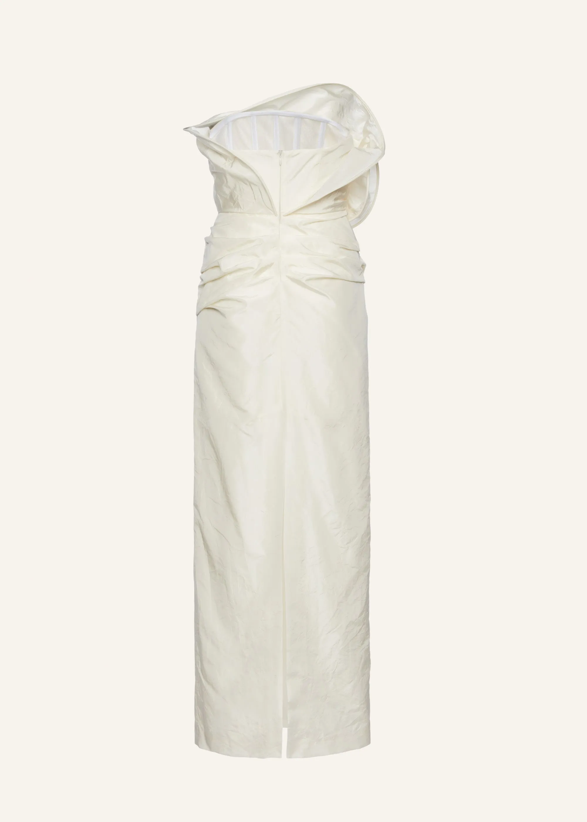 Sculptural rose gown in cream